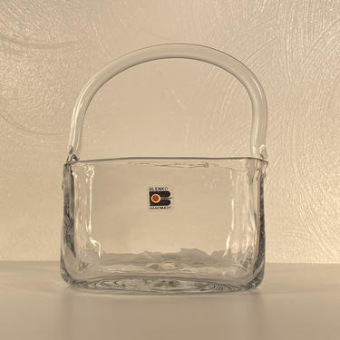 Blenko Clear Glass Basket 