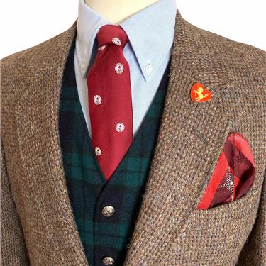 Vintage HARRIS TWEED Wool Blazer ~ 38 Long ~ Donegal ~ jacket / sport coat ~ Preppy / Ivy League / Trad ~ 