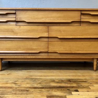 Mid Century Modern Solid Maple Lowboy by Crawford Furniture Co. 1970&#8217;s