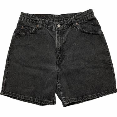 Vintage 1990s LEVI'S 951 Black Jean Shorts ~ measure 31 Waist / size 9 ~ Denim ~ High Waist / Relaxed Fit ~ 
