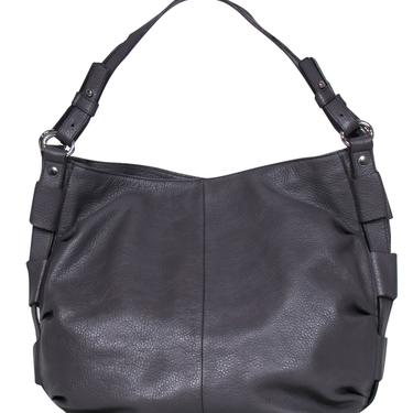 Furla - Dark Gray Woven Trim Large Shoulder Bag