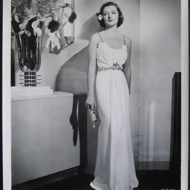 MYRNA LOY 1938 Press Photo &amp;quot;Too Hot To Handle&amp;quot; Grecian Gown Art Deco Set B&amp;W Glossy 8x10 MGM 1930s Publicity Still Vintage Movie Still 