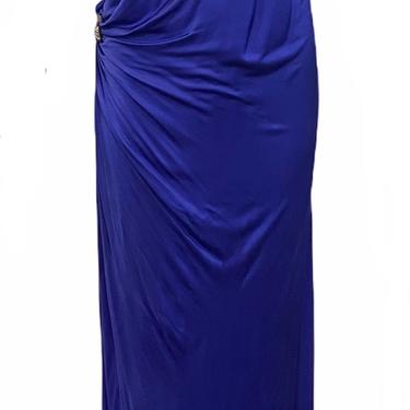 Roberto Cavalli Contemporary NWT Purple Jersey One Shoulder Goddess Gown