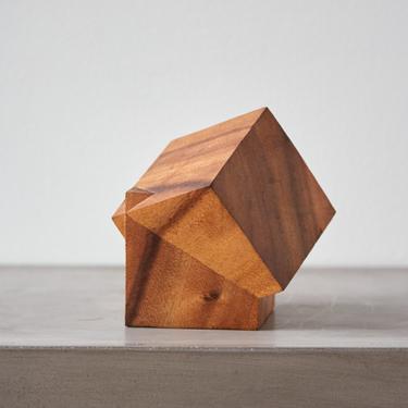 Aleph Geddis Wood Sculpture, Interlocking Cube Small