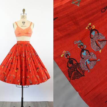 1950s KORET FRENCH scene Eiffel tower novelty skirt medium | new summer 