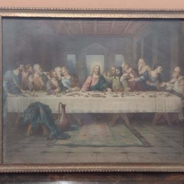 Vintage 1930s Brunozetti The Last Supper Lithograph Religious Art 11x9 