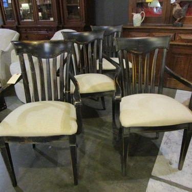 SET OF FOUR WOOD DINING CHAIRS