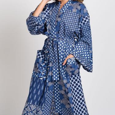 Long Kimono Robes - Indigo