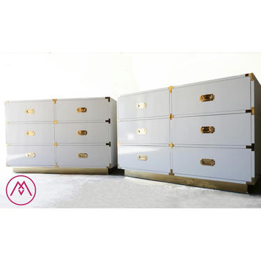BUILT2ORDER // Custom Made Campaign Furniture with Brass or Chrome Bases and Automotive Finishes - Your Choice of Color 