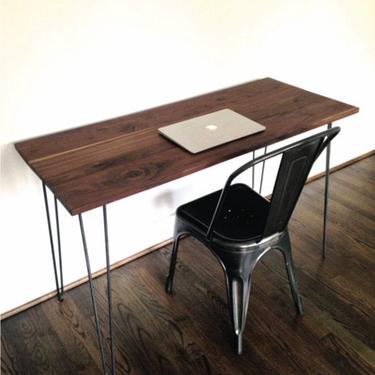 The MONTCLAIR Desk - Reclaimed Black Walnut &amp; Hairpin Legs 