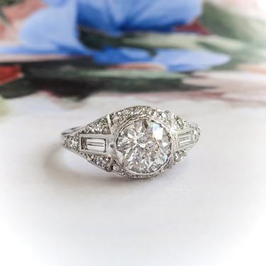 Art Deco 1.91ct.tw. Diamond Engagement Ring Platinum 