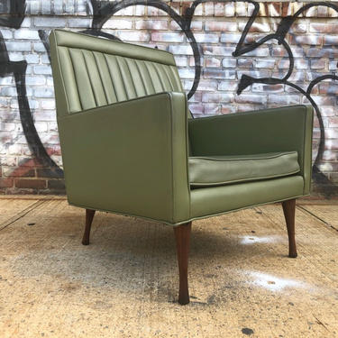 Vintage mid century American Paul Mccobb Widdicomb green lounge chair vinyl original condition 