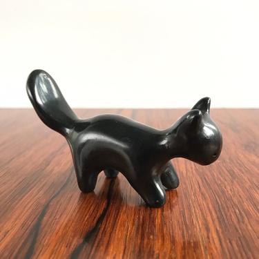 Vintage Santa Clara Pueblo Black Pottery Animal Figurine 