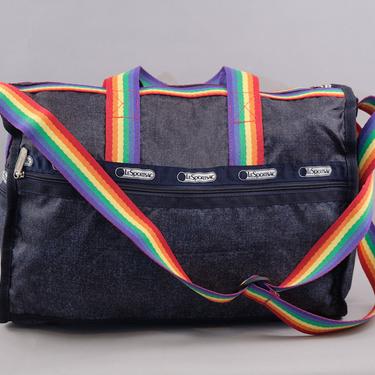 Vintage 80s LeSportsac Travel Bag Rainbow Straps 