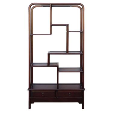 Simple Oriental Uneven Open Curio Display Cabinet ss860S