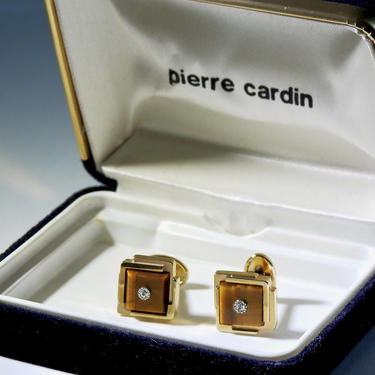 Pierre Cardin Tiger Eye Cufflinks 