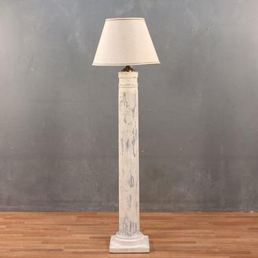 Tall Whitewashed Pillar Floor Lamp – ONLINE ONLY