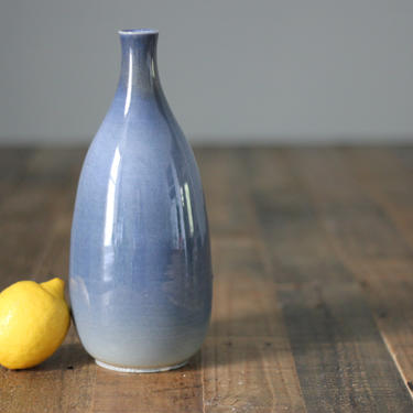 Blue Porcelain Tear Drop Bottle | Wheel Thrown | Handmade by CeramicsByCameron