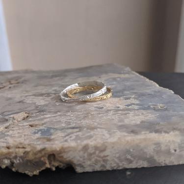 Flatten the Earth - Etched Stackable Ring - Gold or Sterling Silver - Mix and Match - 1 ring 