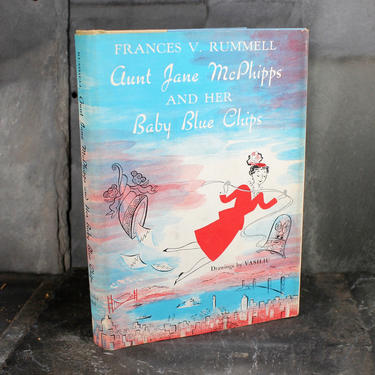Aunt Jane McPhipps and Her Baby Blue Chips by Frances V. Rummell, Delightful Illustration by Vashilu - 1960 Vintage Novel - Stock Market 