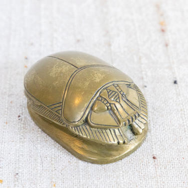 Vintage Solid Brass Egyptian Brass Scarab Beetle 