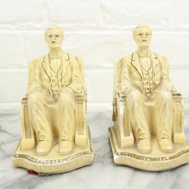 Chalkware Abraham Lincoln Bookends by Roman Art Co. Inc., 1924 