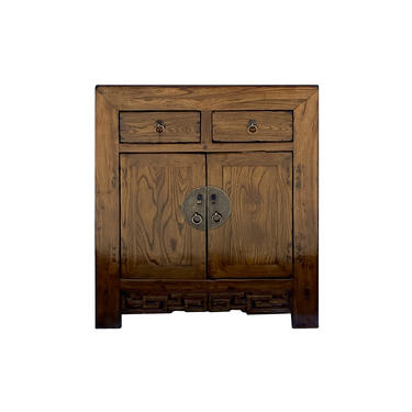 Simple Oriental Chinese Distressed Brown Ru Yi Side Table Cabinet cs6090E 