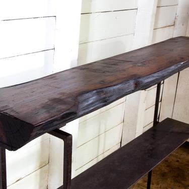 Organic Modern Natural Edge Long-Leaf Pine Entry Console 41&quot; 