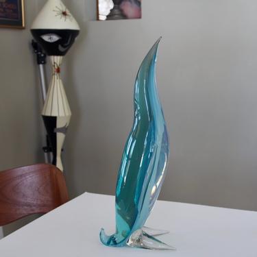 Vintage Murano Cenedese Italian Glass Blue Glass Penguin 
