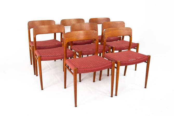 Niels Moller Model 75 Mid Century, Niels Moller Dining Chairs 75 Inches