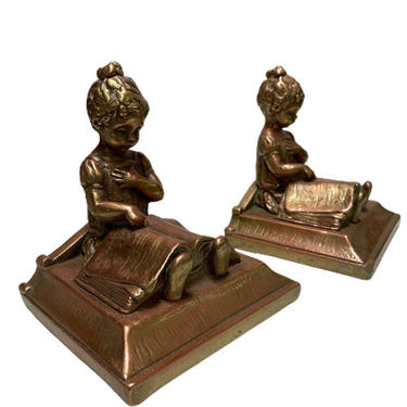 Bronze Girl Bookends - pair 