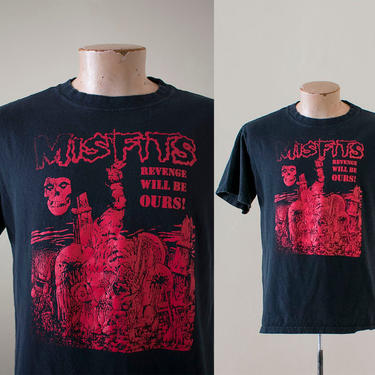 Vintage 90s Punk Rock Band Tshirt/ Misfits Tshirt / Misfits Revenge Will Be Ours Tshirt / Vintage Punk Rock Tshirt / 90s Anvil Punk Tee 
