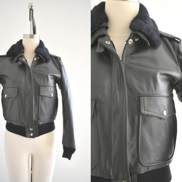 1980s Hein Gericke for Harley Davidson Black Leather Bomber Jacket 