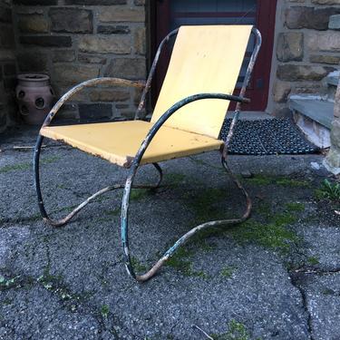 shabby chic metal arm chair