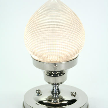 Vintage Bullet Holophane &amp;quot;Waffle Pattern&amp;quot; shade with UL listed Fixture *SHIPPING INCLUDED** 