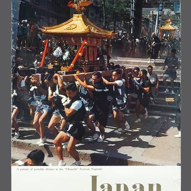 1970s Japan Tourist Association Okunchi Festival Travel Poster 19.5 x 29.5 Vintage Poster 