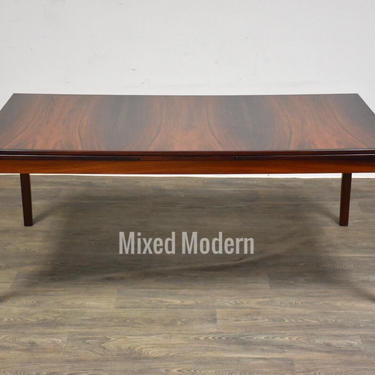 Large Rosewood Draw Leaf Danish Dining Table 