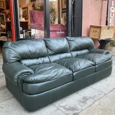 Something Sexy | Contemporary Style Forest Green Leather Sofa 
