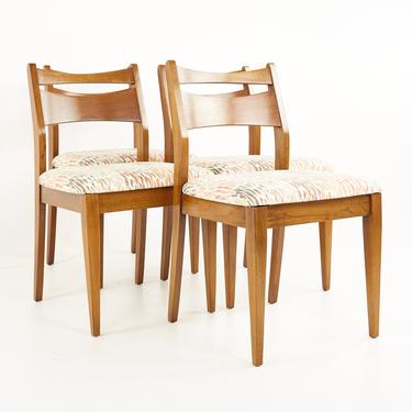 Kent Coffey Style Mid Century Walnut Dining Chairs - Set of 4 - mcm 