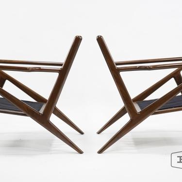 Pair of Selig 'Z' Style Walnut Chair Frames
