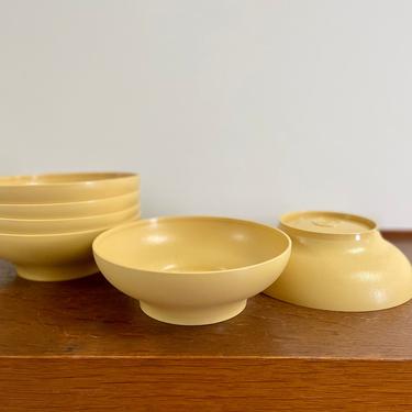 Set of 6- Vintage Harvest Gold Tupperware Cereal Bowls #890-24, Made in U.S.A, MCM Retro Kitchen 
