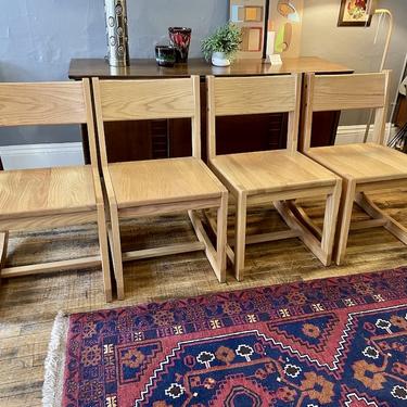 Scandinavian Design Solid Oak 2-position Chairs (4 available)