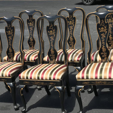 Set of six Drexel Heritage asian dining chairs 