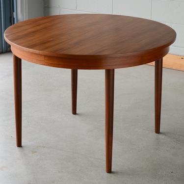 Mid Century Round Teak Dining Table by Frem Røjle Danish Modern 
