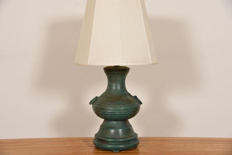 Large Blue MCM Lamp