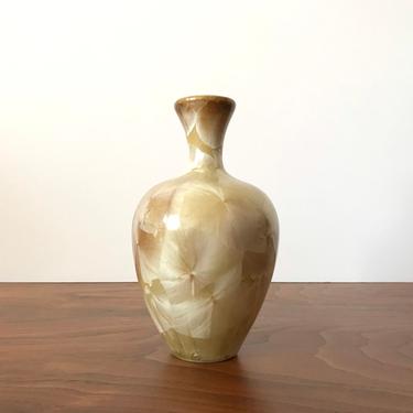 Louise Reding Studio Porcelain Vase w/ Amber Crystalline Glaze 