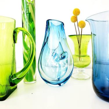 Vintage Blown Glass Studio Art Vase 