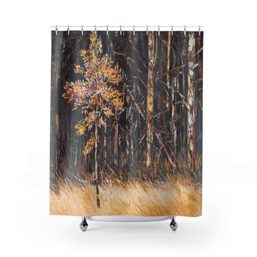 Colorful Trees In The Woods  Shower Curtain 