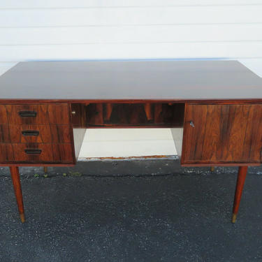 Mid Century Modern Rosewood Executive Office Desk with a Bookcase 1387