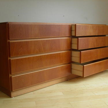 Teak Danish Modern 8 Drawer Dresser Credenza From Komfort - NEAR MINT